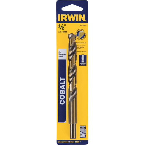 Heavy-Duty Jobber Drill Bit, High Speed Cobalt, 1/2", 6" L, 1-1/2" Flute, 135° Point Angle Rock Safety Industrial Ltd