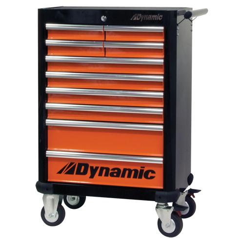 Armoire &agrave; outils mobile, 10 tiroirs, 28" la x 18" p x 43-1/4" h, Noir/Orange Rock Safety Industrial Ltd
