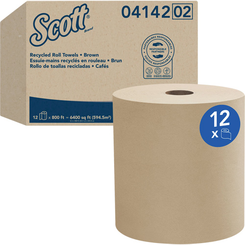 Serviettes en rouleaux durs Universel  de Scott, 1 pli, Standard, 800' lo Rock Safety Industrial Ltd