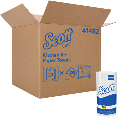 Scott&reg; Kitchen Roll Towels, 1 Ply, 128 Sheets/Roll, 11" W, 8.78" L Rock Safety Industrial Ltd