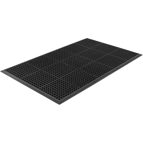 Competitor Series Mats, Slotted, 3' x 5' x 7/8", Black, Natural Rubber Rock Safety Industrial Ltd