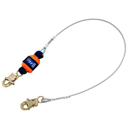 EZ-Stop Shock-Absorbing Lanyard, 6', Snap Hook Center, Snap Hook Leg Ends, Metal Rock Safety Industrial Ltd