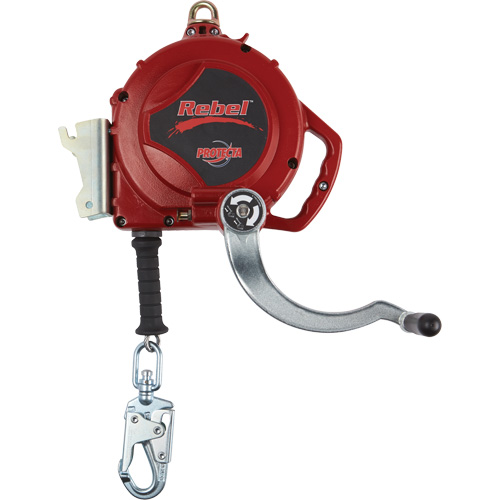 Cordage de s&eacute;curit&eacute; autor&eacute;tractable Rebel, 50', Acier galvanis&eacute;, Pivotant Rock Safety Industrial Ltd