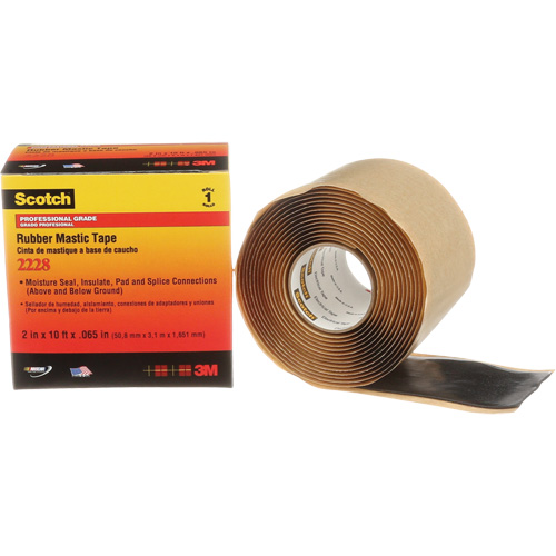 Ruban de mastic de caoutchouc 2228 Scotch, 50,8 mm (2") x 3 m (10'), Noir Rock Safety Industrial Ltd