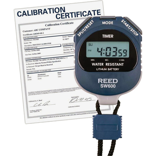 Chronom&egrave;tre REED SW600 avec certificat de calibration, Num&eacute;rique, R&eacute;sistant &agrave; l'eau Rock Safety Industrial Ltd