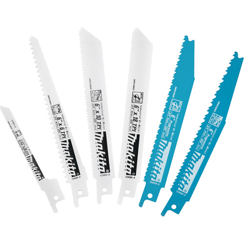 6-Piece Recipro Saw Blade Assortment Pack, Bi-Metal, 6-18 TPI, 6"/3-1/2" L x 3/4" W Rock Safety Industrial Ltd