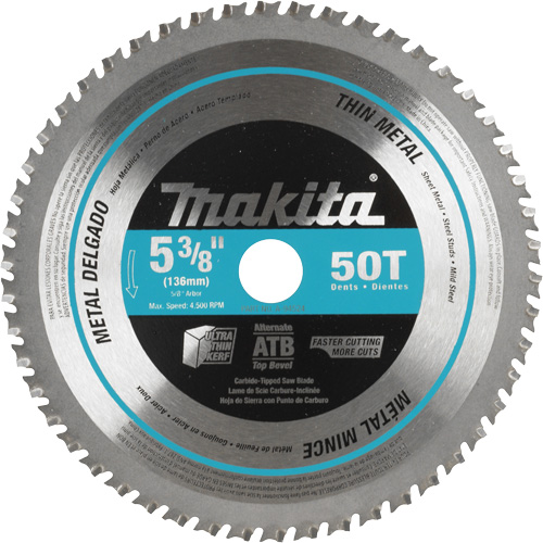 Carbide-Tipped Saw Blade, 5-3/8", 50 Teeth, Metal Use Rock Safety Industrial Ltd