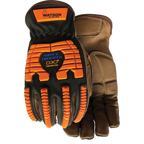 Gants antichocs Drill Sergeant, Grand, Paume en Cuir fleur, Poignet &agrave; enfiler Rock Safety Industrial Ltd