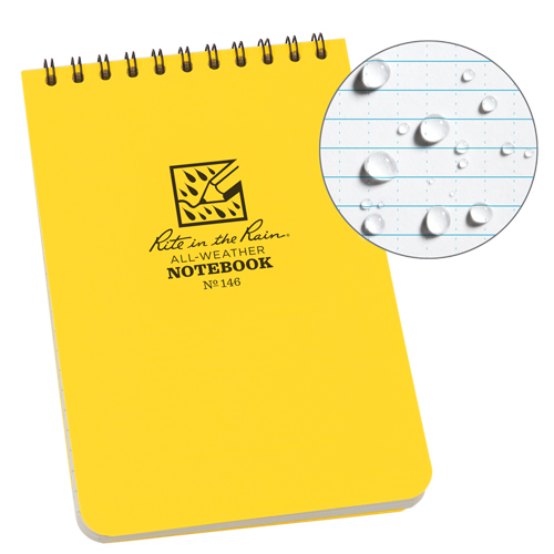 Carnet de notes de poche &agrave; spirale, Couverture souple, Jaune, 100 Pages, 4" , 6"  Rock Safety Industrial Ltd