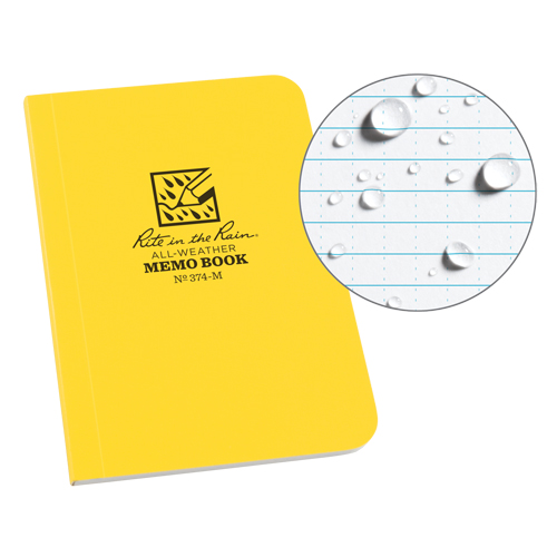 Memo Book, Soft Cover, Yellow, 112 Pages, 3-1/2" W x 5" L Rock Safety Industrial Ltd