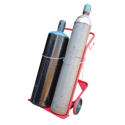 Cylinder Cart, Mold-on Rubber Wheels, 25-1/2"W x 7"L Base, 350 lbs. Rock Safety Industrial Ltd