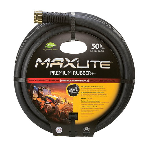 MAXLite Water Hose, Rubber, 3/4" dia. x 50' L Rock Safety Industrial Ltd