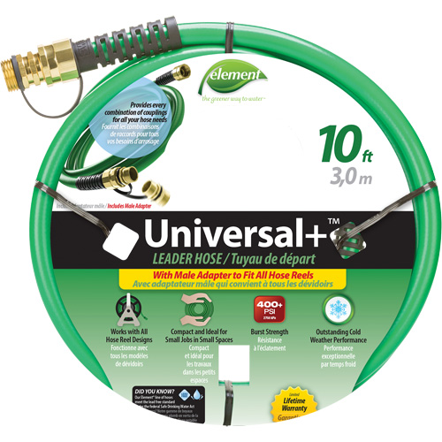 Element&reg; Universal+&reg; Leader Hose, PVC, 1/2" dia. x 10' Rock Safety Industrial Ltd
