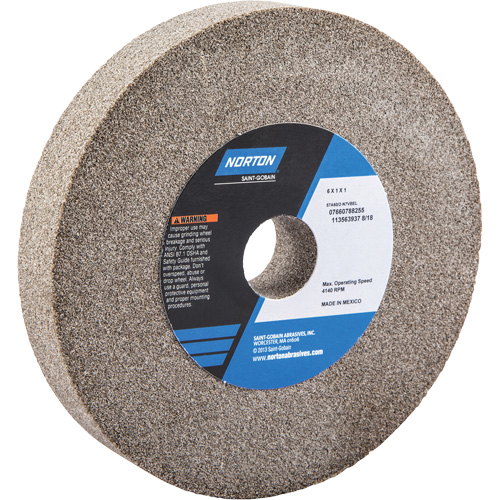Meules pour rectifieuses d'&eacute;tabli - Meules Gemini, 6" x 1", Arbre de 1", Oxyde d'aluminium Rock Safety Industrial Ltd