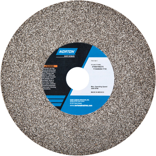 Meules pour rectifieuses d'&eacute;tabli - Meules Gemini, 7" x 1", Arbre de 1", Oxyde d'aluminium Rock Safety Industrial Ltd