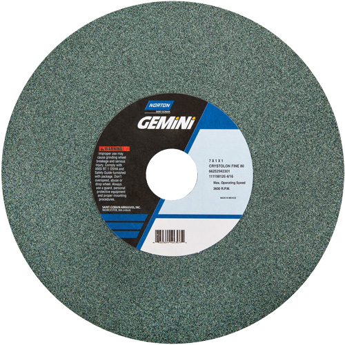Meules pour rectifieuses d'&eacute;tabli - Meules Gemini, 6" x 1", Arbre de 1" Rock Safety Industrial Ltd