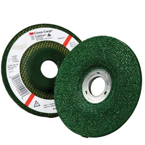 Green Corps Depressed Centre Wheel, 4-1/2" x 1/4", 7/8" Arbor, Aluminum Oxide, Type 27 Rock Safety Industrial Ltd