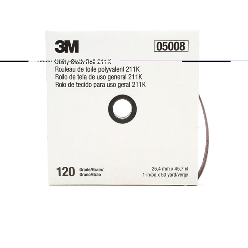 Rouleau de toile abrasive utilitaire 211K, Oxyde d'aluminium, 1" la x 150' lo, Grain 120 Rock Safety Industrial Ltd