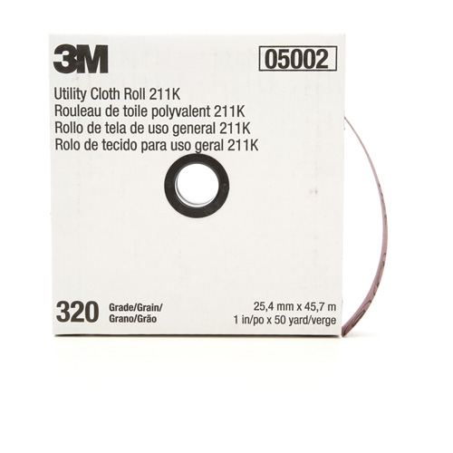 Utility Sanding Roll 211K, Aluminum Oxide, 1" W x 150' L, 320 Grit Rock Safety Industrial Ltd