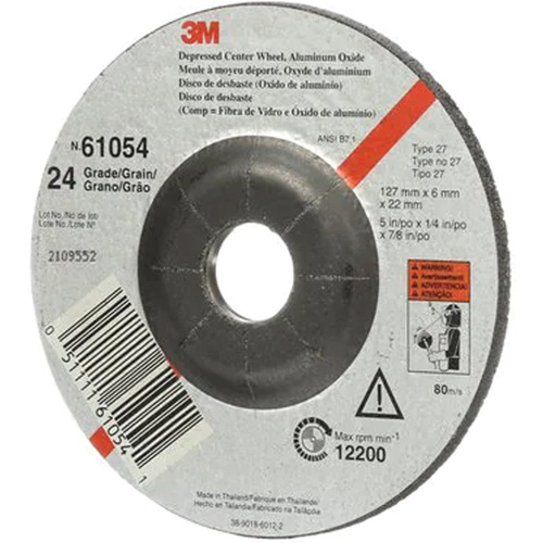 Meule &agrave; moyeu d&eacute;port&eacute;, 5" x 27, Oxyde d'aluminium Rock Safety Industrial Ltd