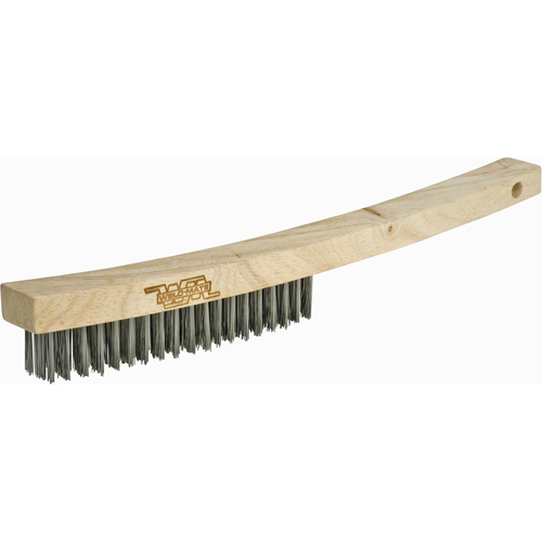 Brosse &agrave; r&eacute;curer industrielle &agrave; manche long, Acier au carbone, 3 x 19 rangs de fils, Longueur 13-3/4" Rock Safety Industrial Ltd