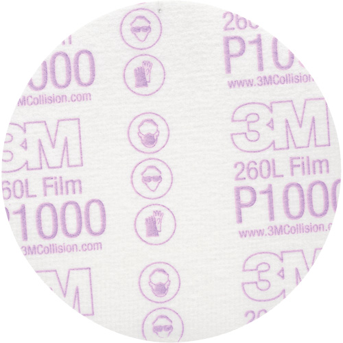 Disque de finition en pellicule Hookit, dia 5", Grain P1000, Oxyde d'aluminium Rock Safety Industrial Ltd