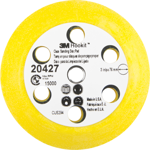 Ensemble pour disque de ponçage net Hookit, dia 3" Rock Safety Industrial Ltd