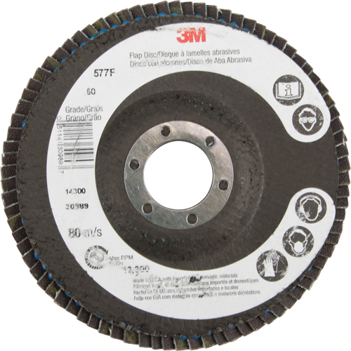 Disques &agrave; lamelles 577F, 4-1/2" x 7/8", Type 29, Grain 60, Zirconium Rock Safety Industrial Ltd