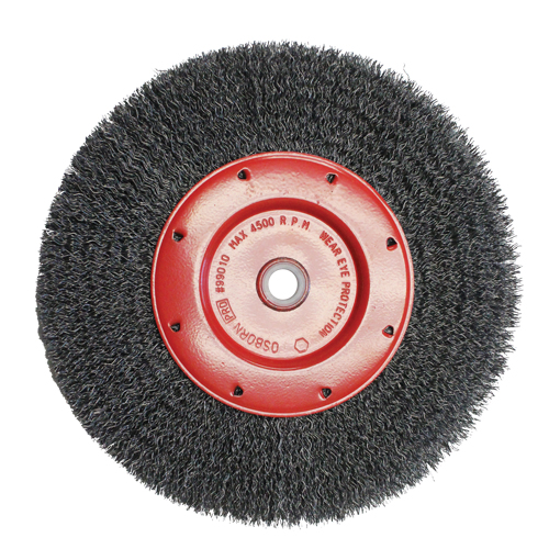 Brosses &eacute;conomiques &agrave; fils cr&ecirc;p&eacute;s - Face &eacute;troite, 6" dia., Fils 0.014, Arbre 2" Rock Safety Industrial Ltd