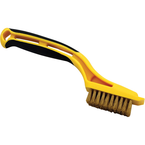 Mini Scratch Brush, Brass, 5 x 10 Wire Rows, 8-1/4" Long Rock Safety Industrial Ltd