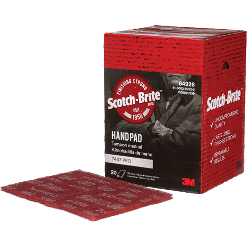 Scotch-Brite 7447 Hand Pads, Aluminum Oxide, 9" x 6", Very Fine Grit Rock Safety Industrial Ltd