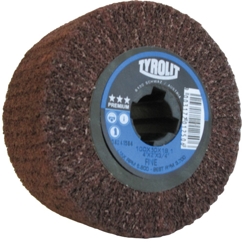 Tambour de conditionnement de surface Pro-Line, 4" dia. x 2" la, 3/4" Arbre, Grain Fin, Oxyde d'aluminium Rock Safety Industrial Ltd