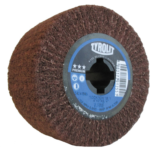 Tambour de conditionnement de surface Pro-Line, 4" dia. x 2" la, 3/4" Arbre, Grain Tr&egrave;s fin, Oxyde d'aluminium Rock Safety Industrial Ltd