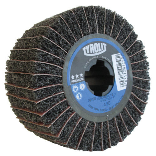Tambour de conditionnement de surface Pro-Line, 4" dia. x 2" la, 3/4" Arbre, Grain 80, Oxyde d'aluminium Rock Safety Industrial Ltd