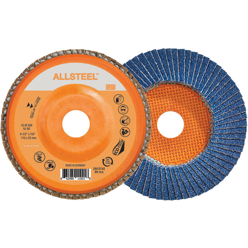 AllSteel Flap Disc, 4-1/2" x 7/8", Type 27, 60 Grit, Zirconia Alumina Rock Safety Industrial Ltd