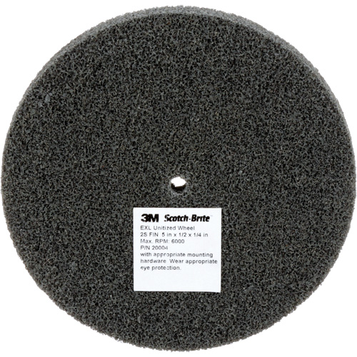 Scotch-Brite EXL Unitized Wheel, 5" x 1/2", 1/4" Arbor, Fine Grit, Silicon Carbide Rock Safety Industrial Ltd