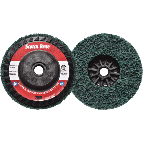 Disque extra coupe  Clean and Strip  XT Pro Scotch-Brite, 4-1/2" dia., Grain Extra grossier, Oxyde d'aluminium Rock Safety Industrial Ltd