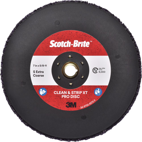 Disque  Clean and Strip  XT Pro Scotch-Brite, 7" dia., Grain Extra grossier, Carbure de silicium Rock Safety Industrial Ltd