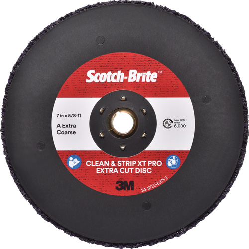 Disque extra coupe  Clean and Strip  XT Pro Scotch-Brite, 7" dia., Grain Extra grossier, Oxyde d'aluminium Rock Safety Industrial Ltd