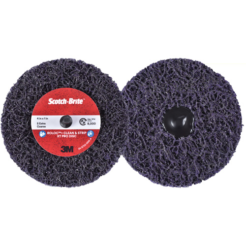 Disque  Clean and Strip  XT Pro Roloc Scotch-Brite, 4" dia., Grain Extra grossier, Carbure de silicium Rock Safety Industrial Ltd