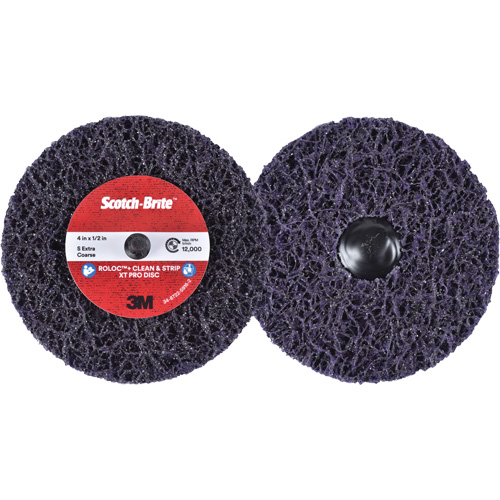 Scotch-Brite Roloc+ Clean & Strip XT Pro Disc, 4" Dia., Extra Coarse Grit, Silicon Carbide Rock Safety Industrial Ltd