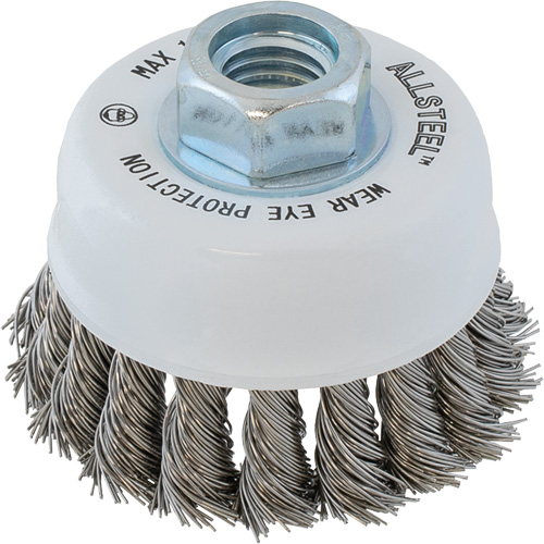 Brosse m&eacute;tallique ALLSTEEL, 3" dia. x 5/8"-11 arbre Rock Safety Industrial Ltd