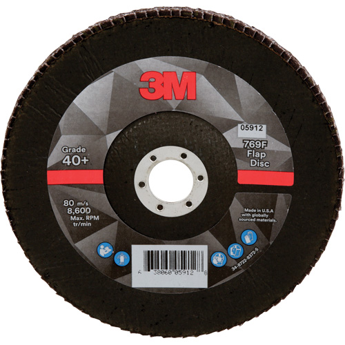 Disque &agrave; lamelles &agrave; changement rapide 769F, 7" x 7/8", Type 29, Grain 40+, Oxyde d'aluminium/C&eacute;ramique Rock Safety Industrial Ltd