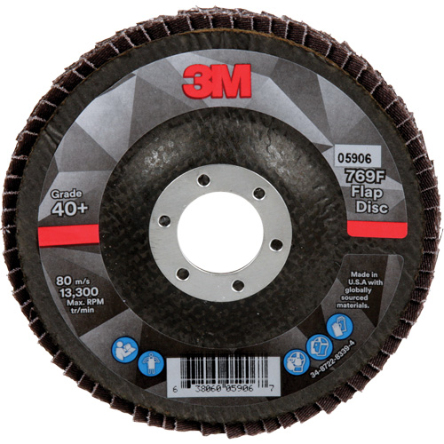 769F Quick Change Flap Disc, 4-1/2" x 7/8", Type 29, 40+ Grit, Ceramic Rock Safety Industrial Ltd