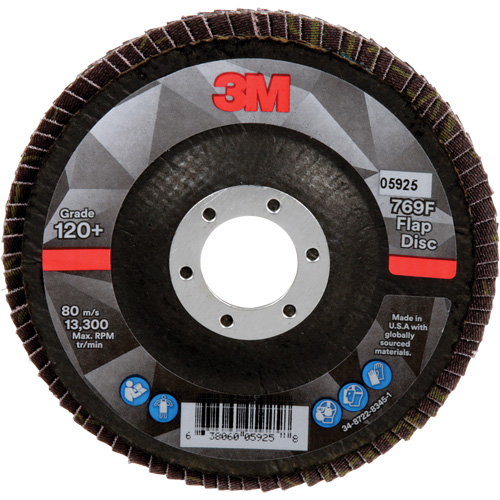 769F Quick Change Flap Disc, 4-1/2" x 7/8", Type 29, 120+ Grit, Ceramic Rock Safety Industrial Ltd