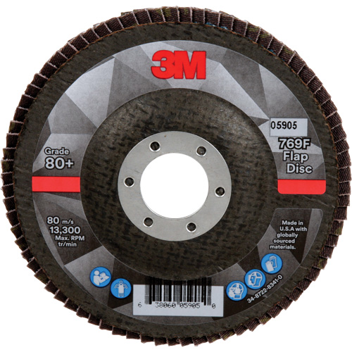 769F Quick Change Flap Disc, 4-1/2" x 7/8", Type 27, 80+ Grit, Ceramic Rock Safety Industrial Ltd