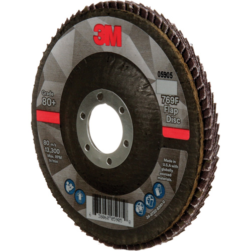769F Quick Change Flap Disc, 4-1/2" x 7/8", Type 27, 80+ Grit, Ceramic Rock Safety Industrial Ltd