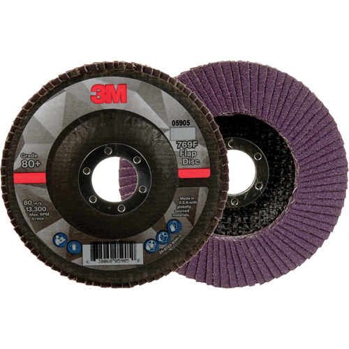 769F Quick Change Flap Disc, 4-1/2" x 7/8", Type 27, 80+ Grit, Ceramic Rock Safety Industrial Ltd