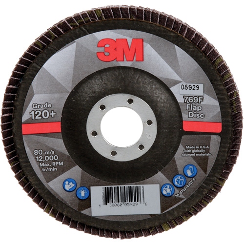 Disque &agrave; lamelles &agrave; changement rapide 769F, 5" x 7/8", Type 29, Grain 120+, C&eacute;ramique Rock Safety Industrial Ltd