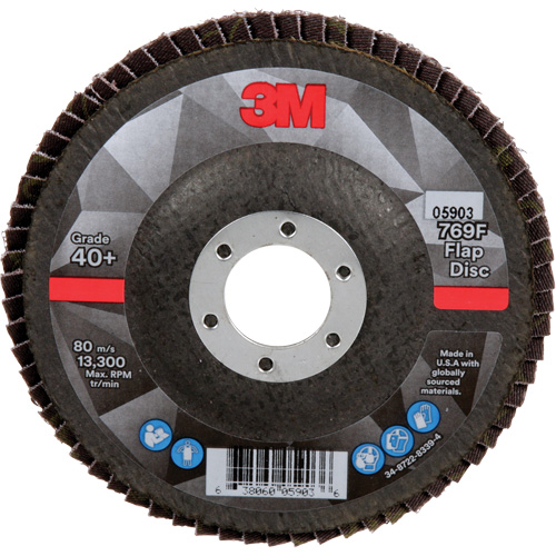 769F Quick Change Flap Disc, 4-1/2" x 7/8", Type 27, 40+ Grit, Ceramic Rock Safety Industrial Ltd